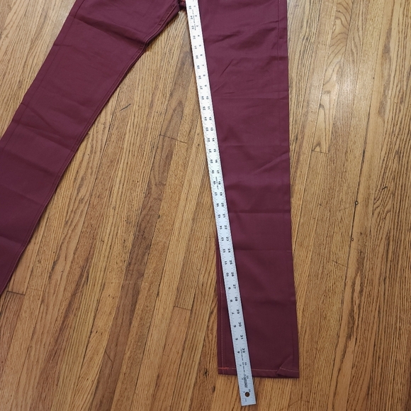 Gustin 594 Selvedge Twill Oxblood Denim Button Fly Skinny Jeans Size  27 × 34 - Picture 4 of 10